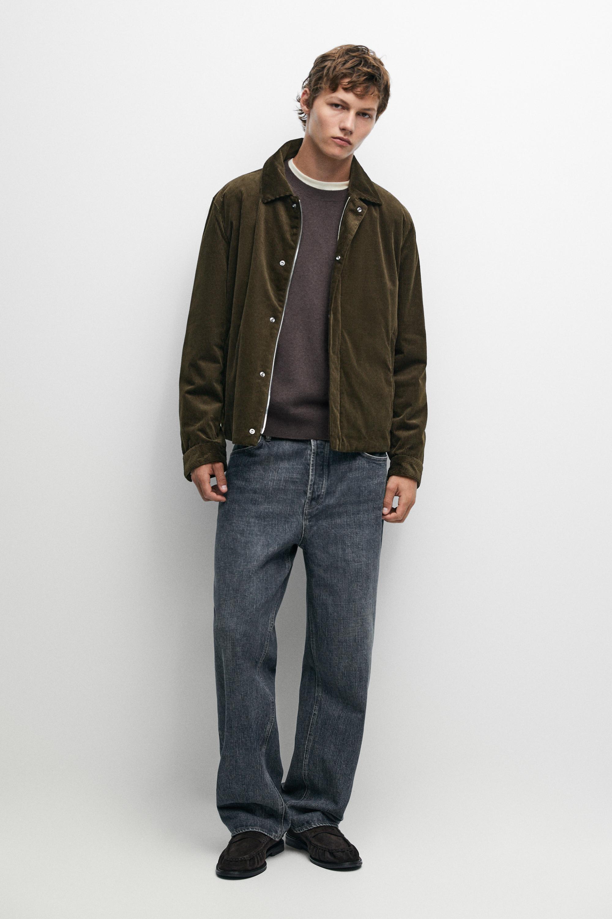 Corduroy jacket with placket detail