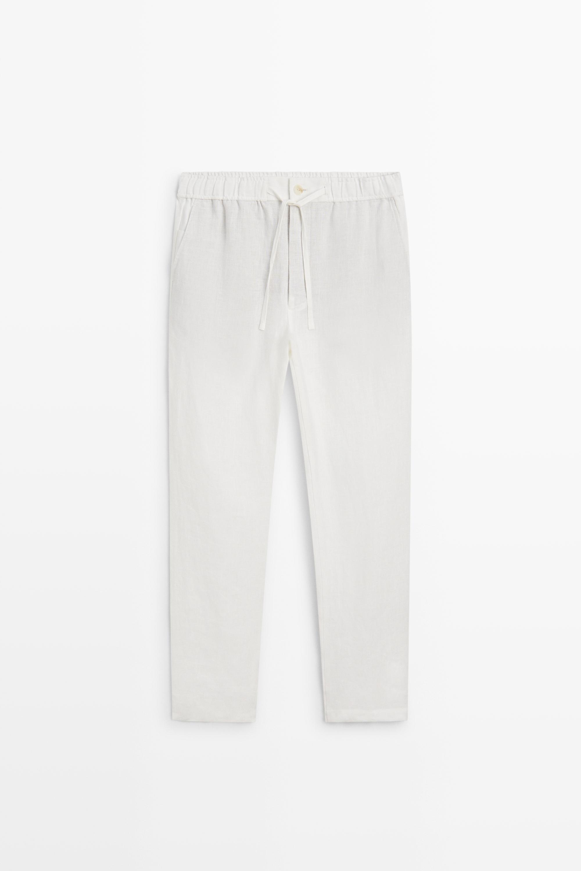 100% linen jogger fit pants