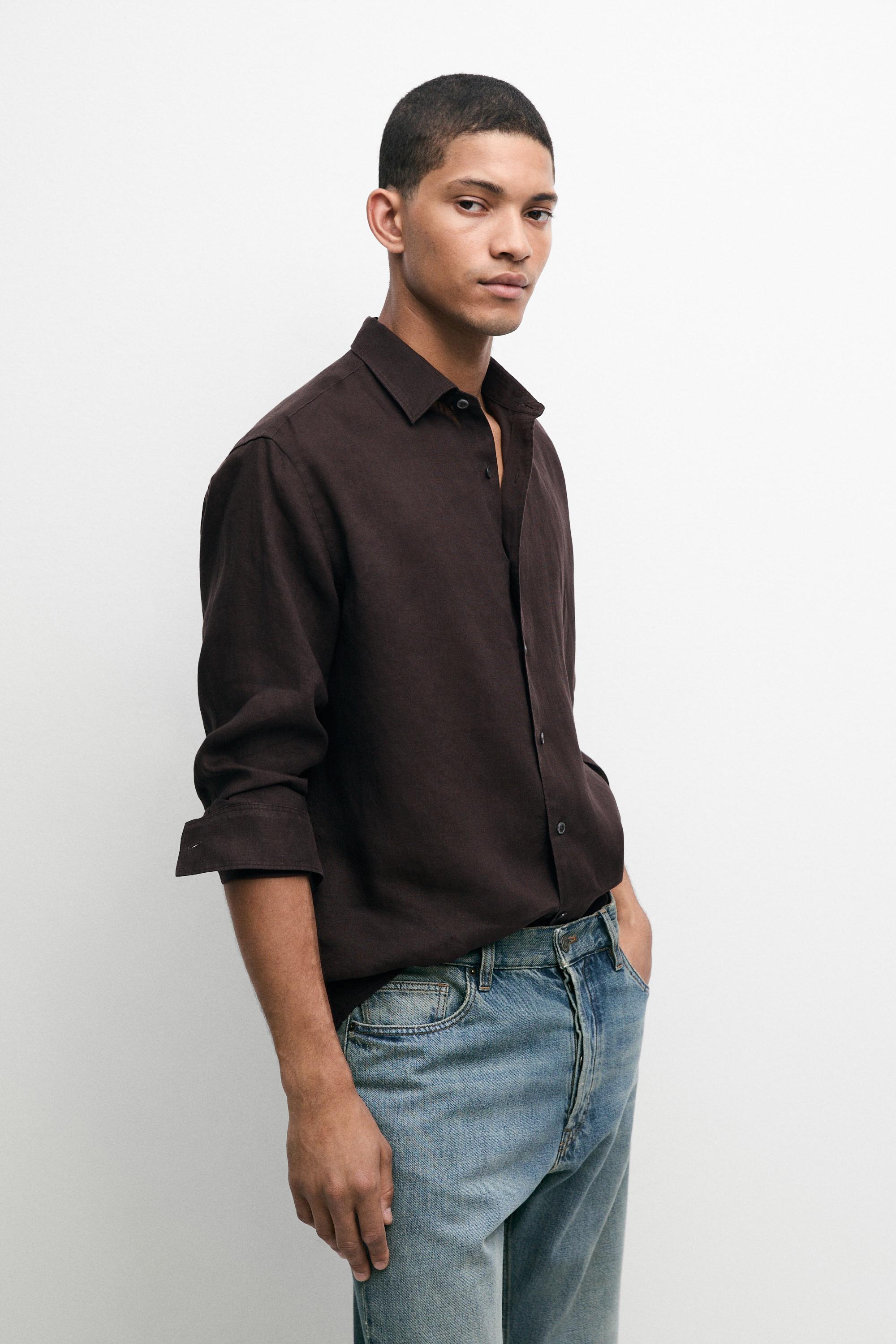 100% linen regular fit shirt