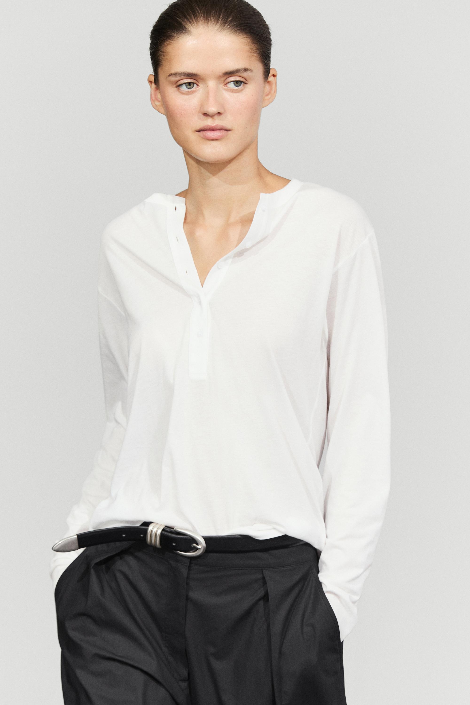 Long sleeve henley T-shirt