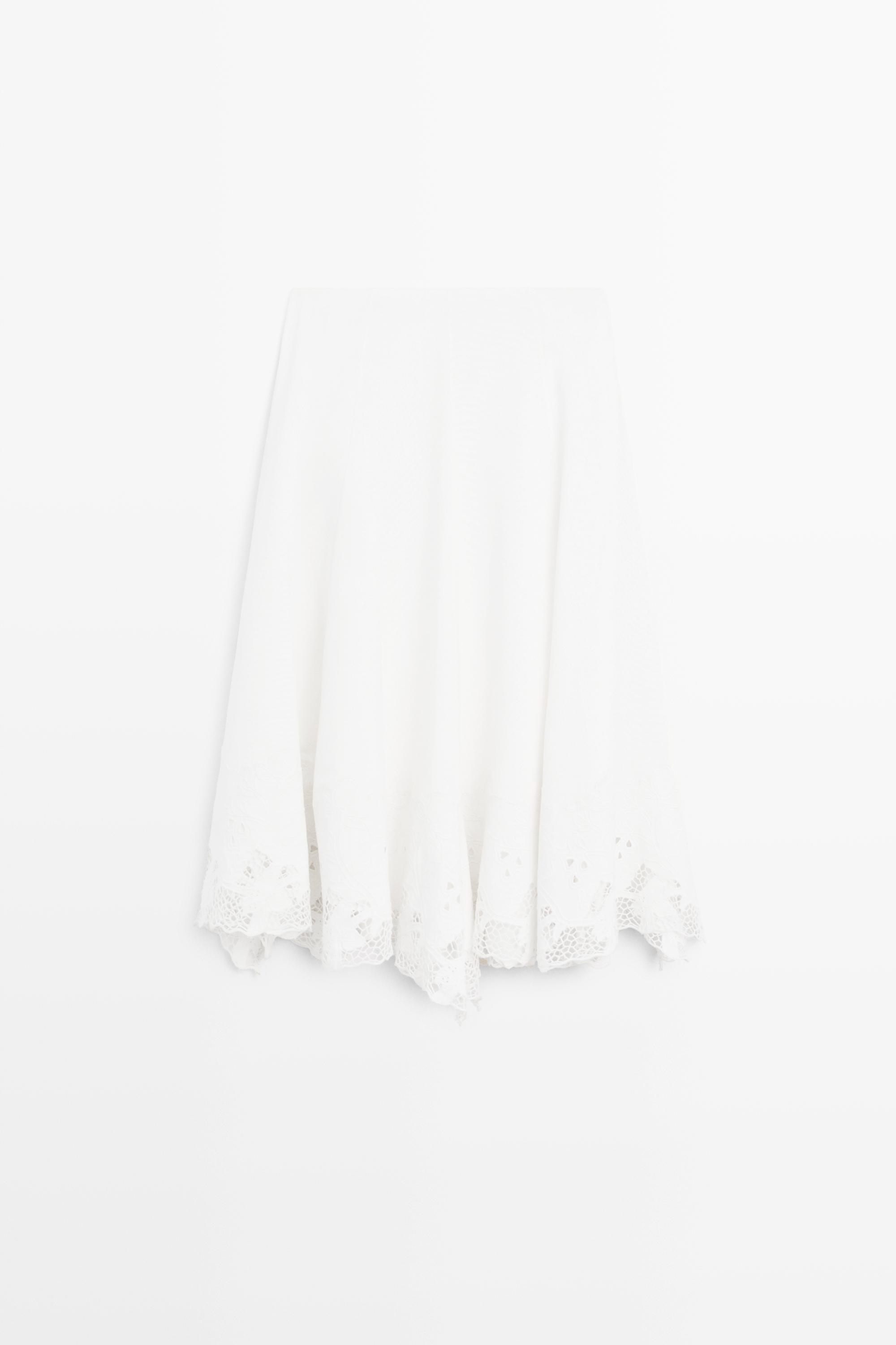 Flared midi skirt with embroidery