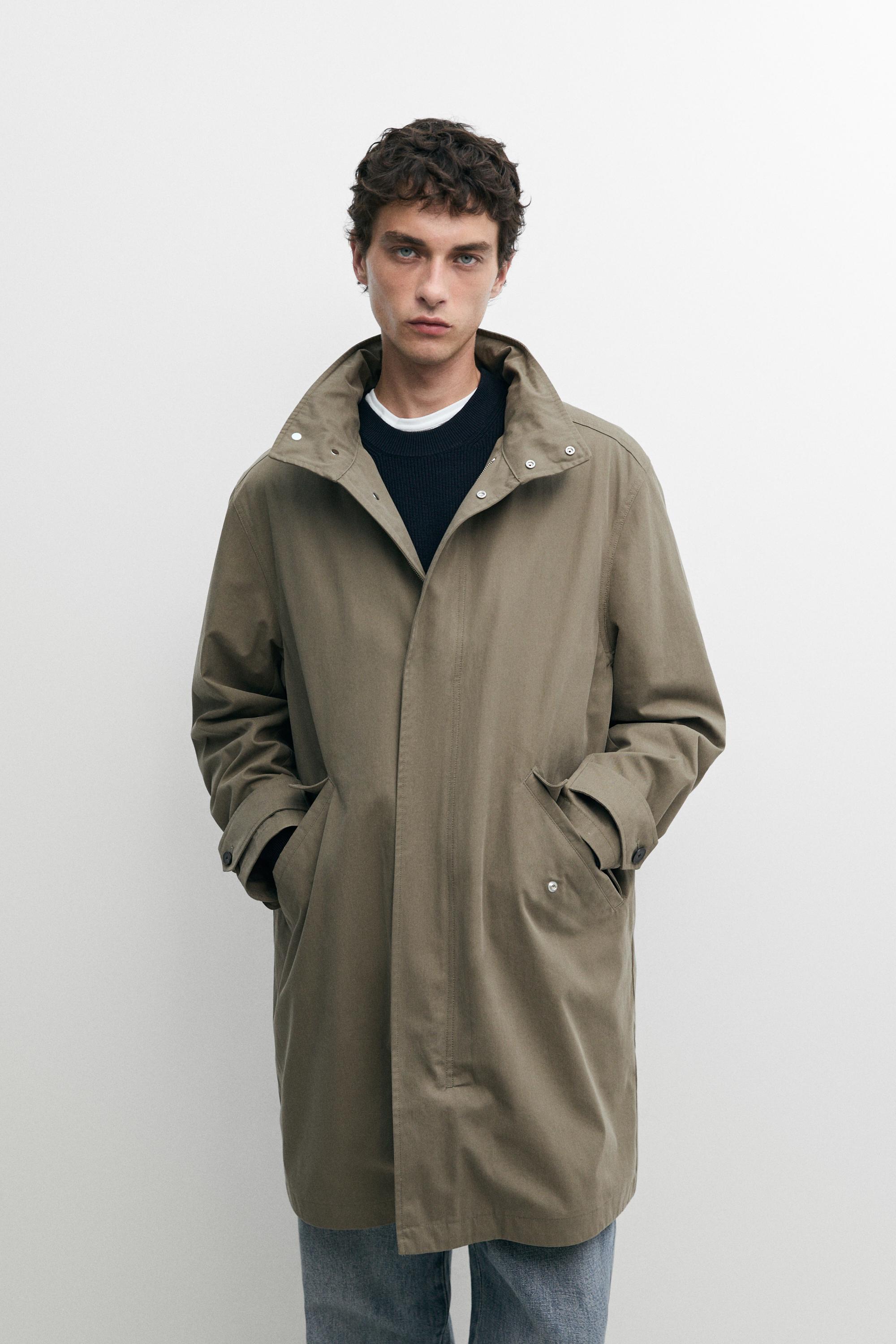 Long high neck 100% cotton parka