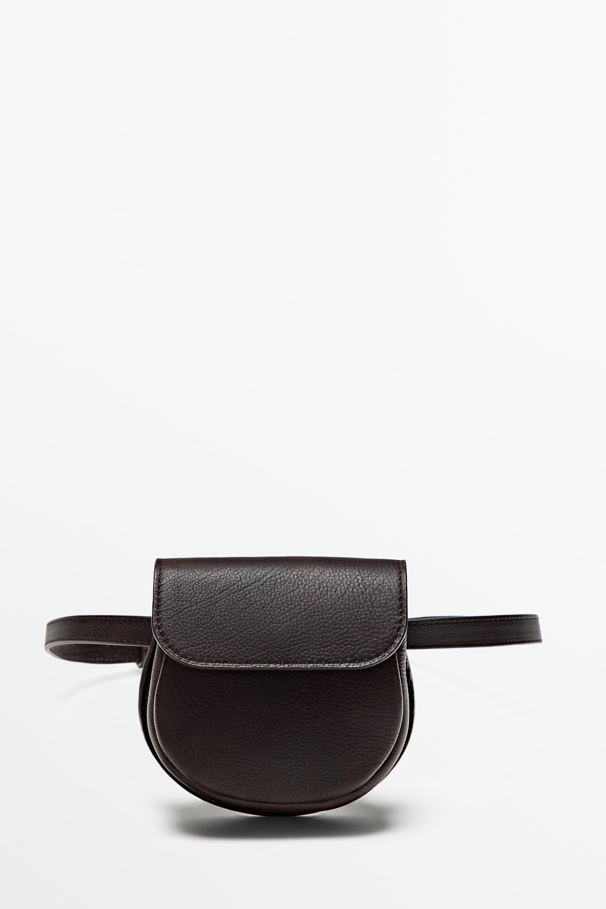 Nappa leather belt with pouch