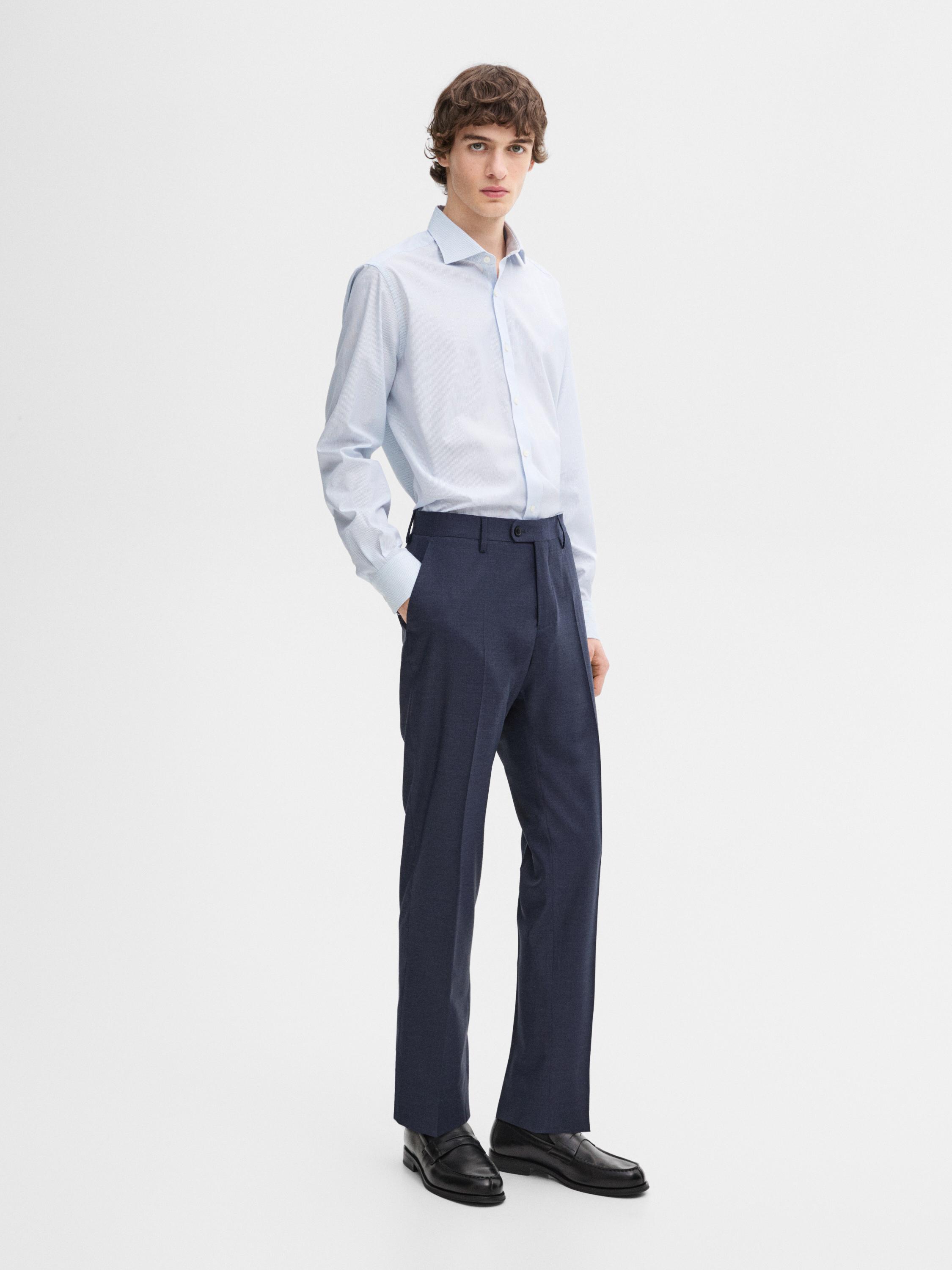 Slim fit striped 100% cotton shirt