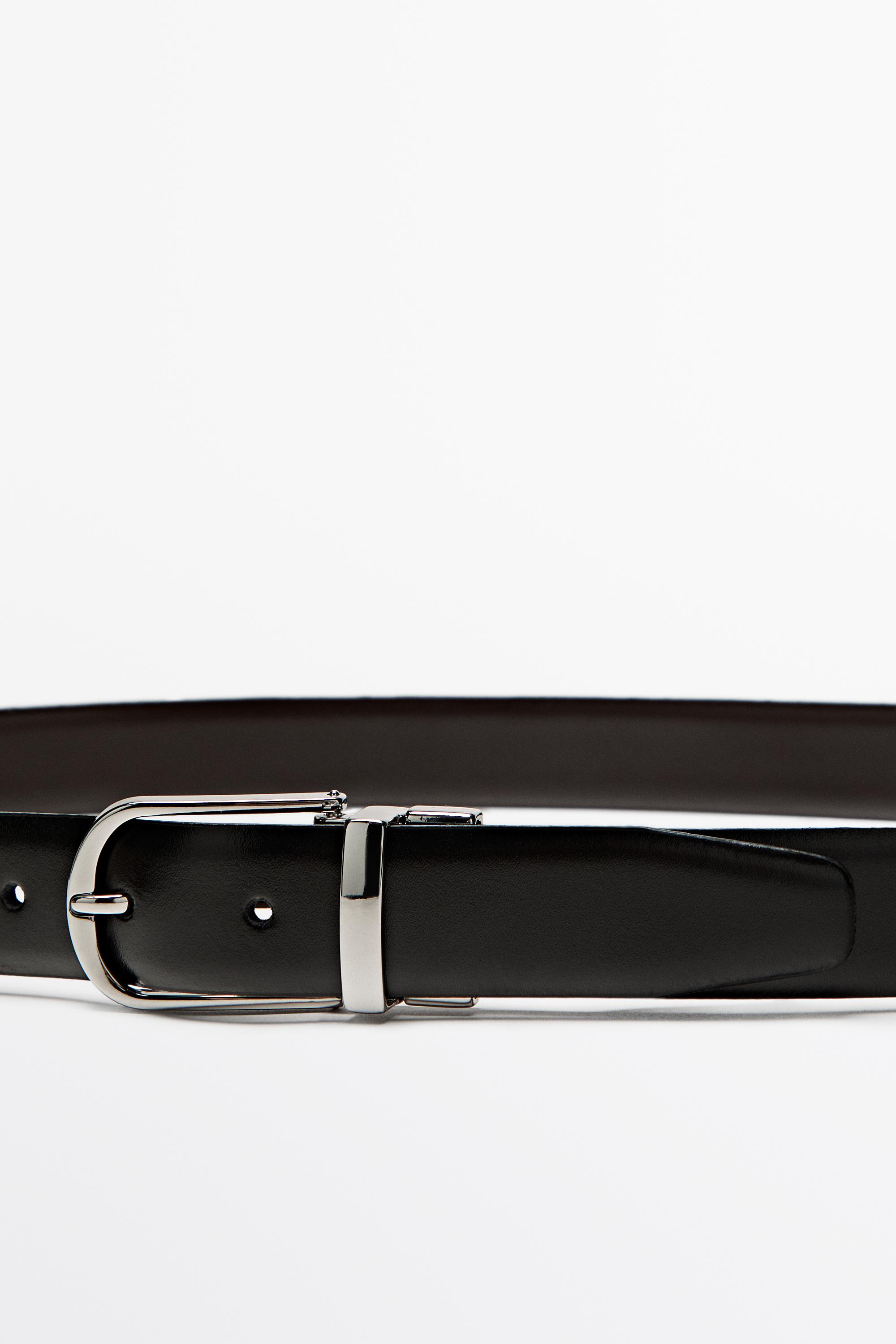 Reversible nappa leather belt