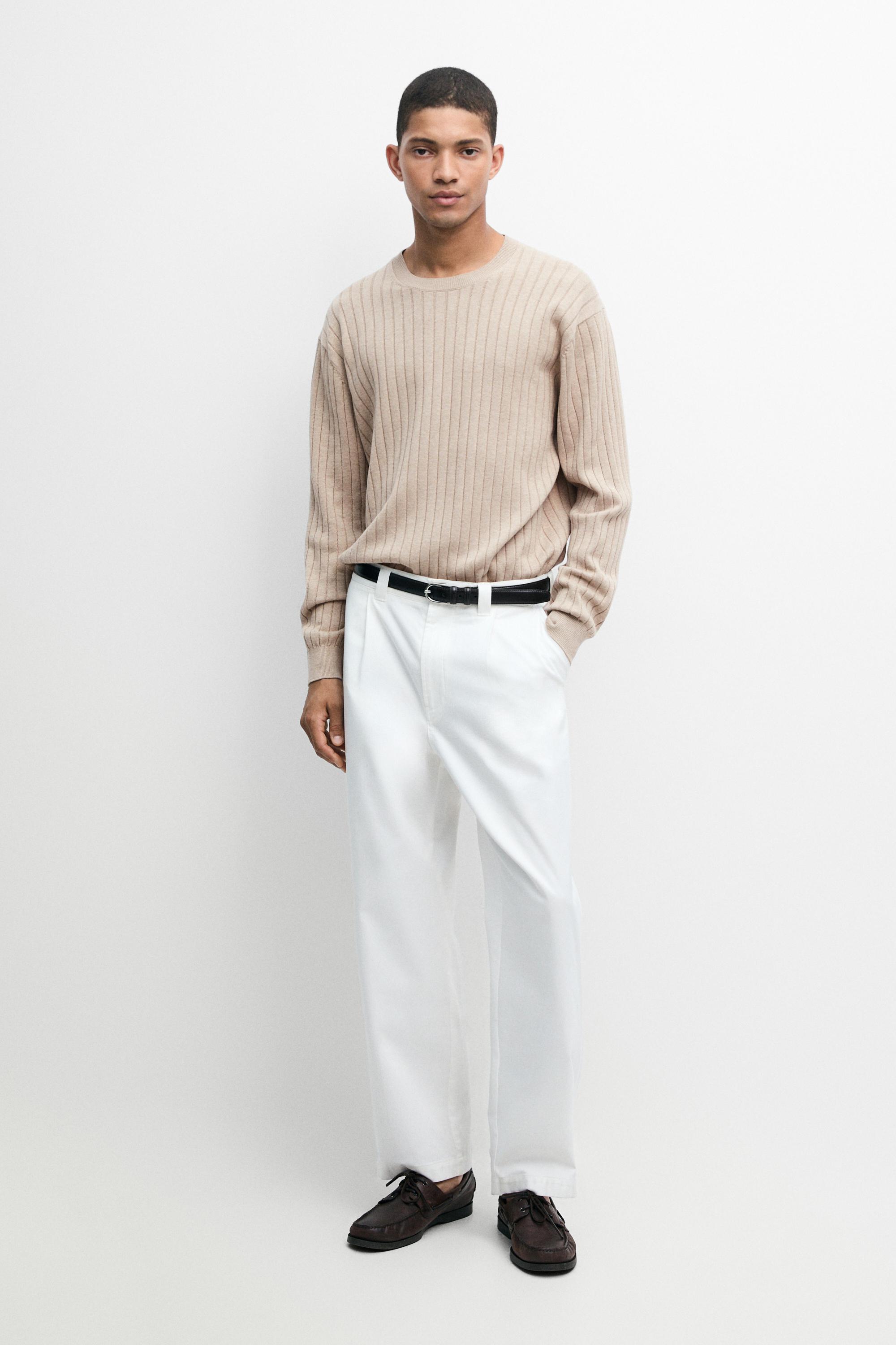 100% cotton ribbed knit sweater