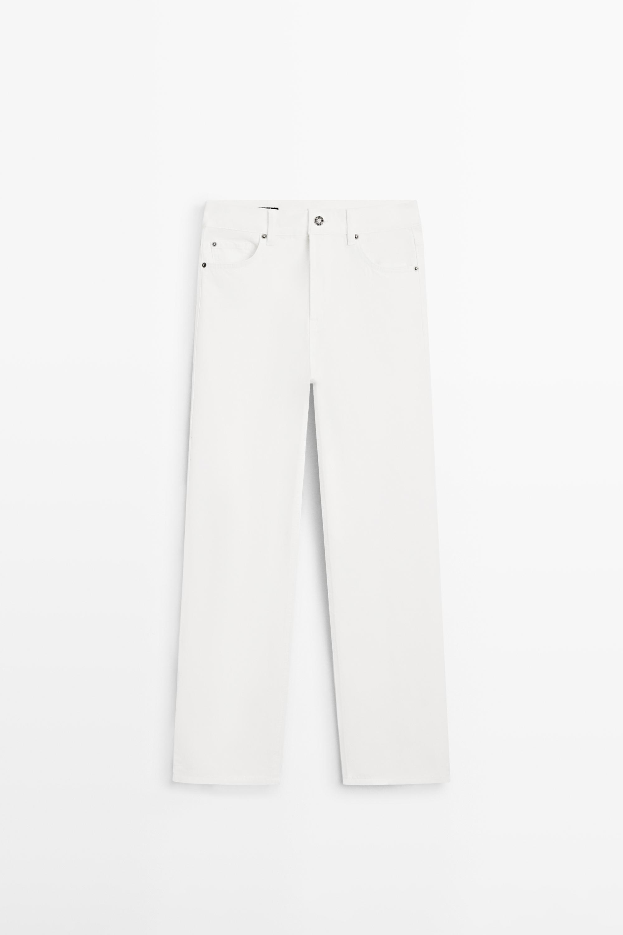 Straight-leg high-waist jeans