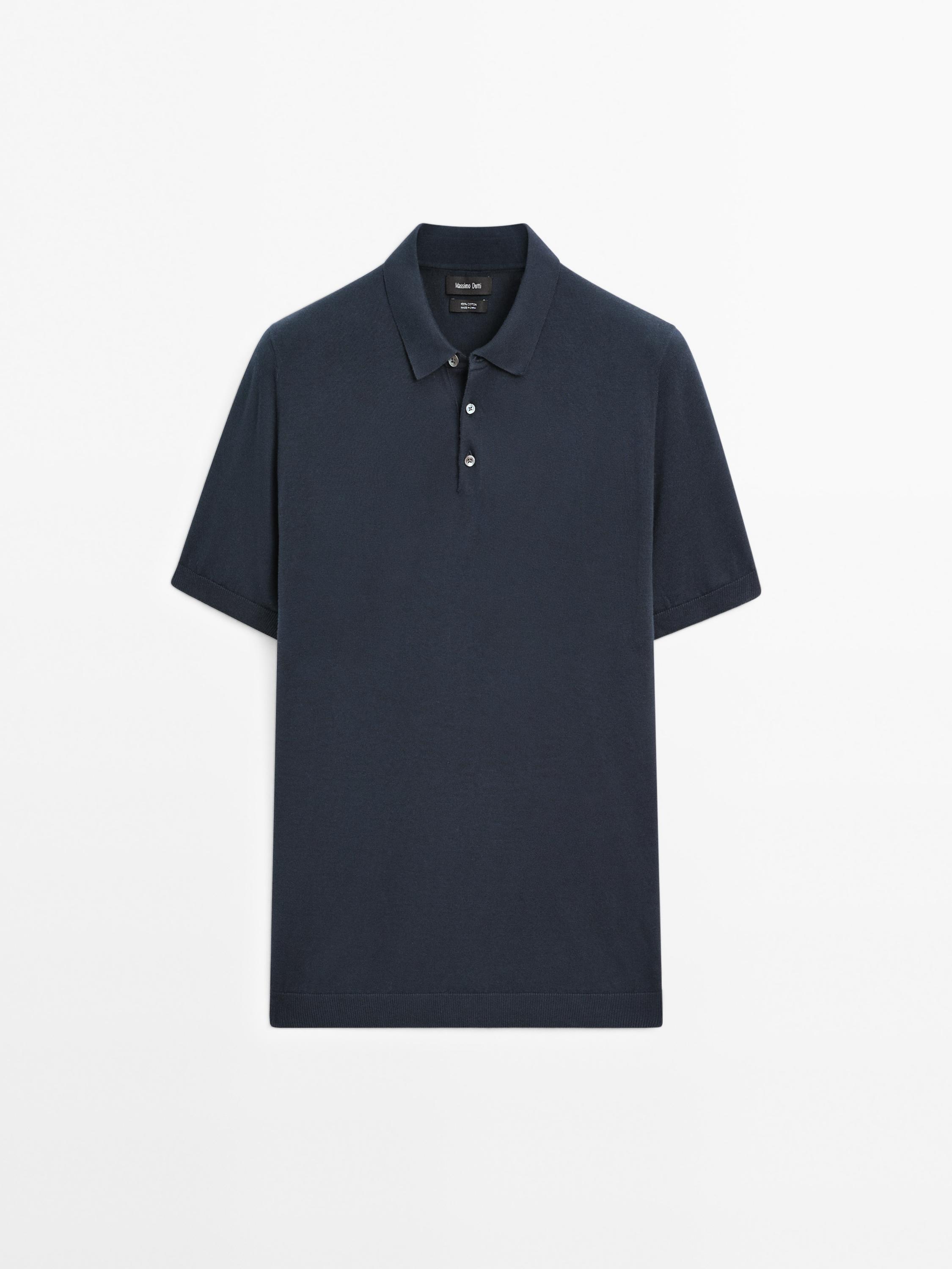 Polo 衫款短袖棉质针织衫