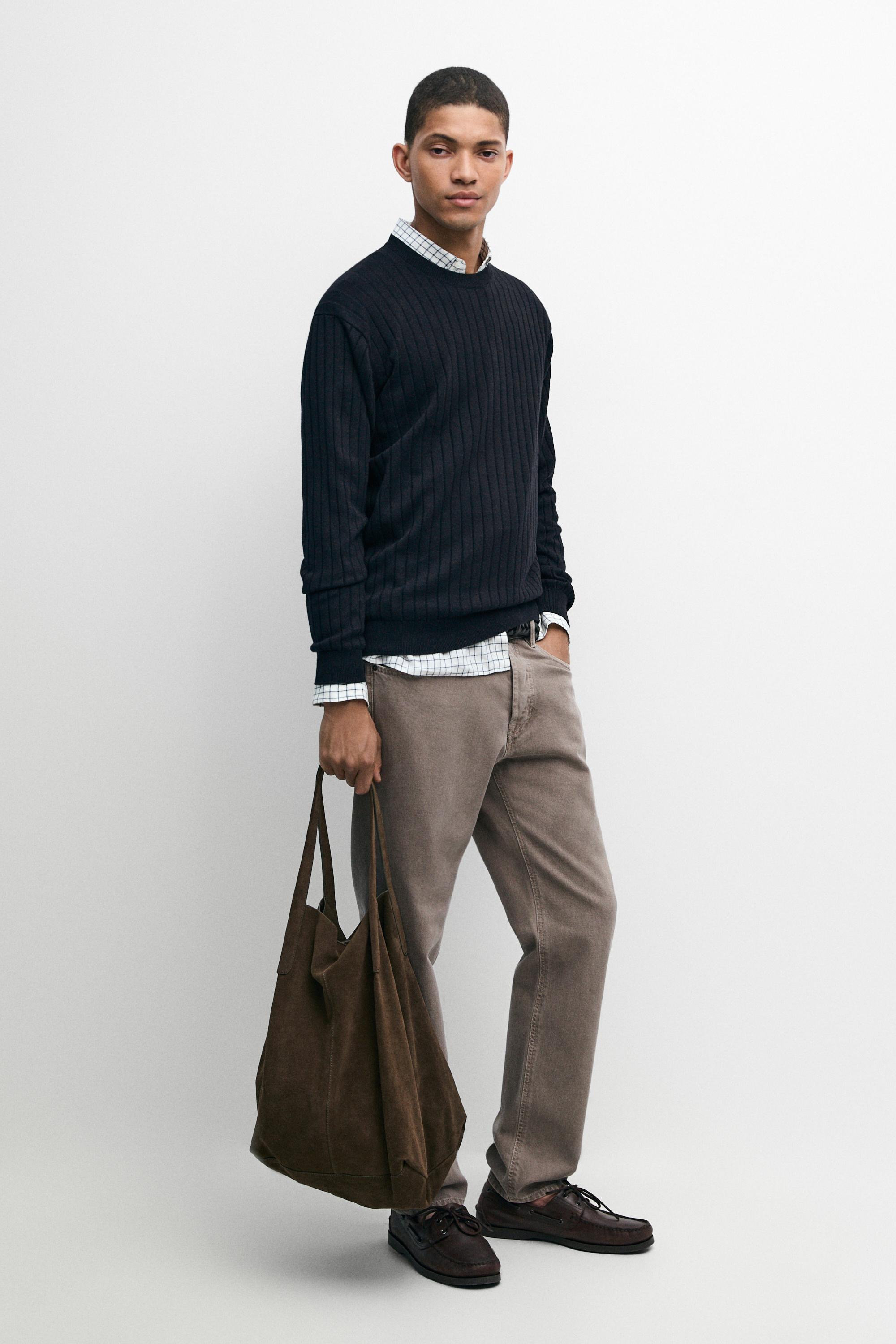 100% cotton ribbed knit sweater