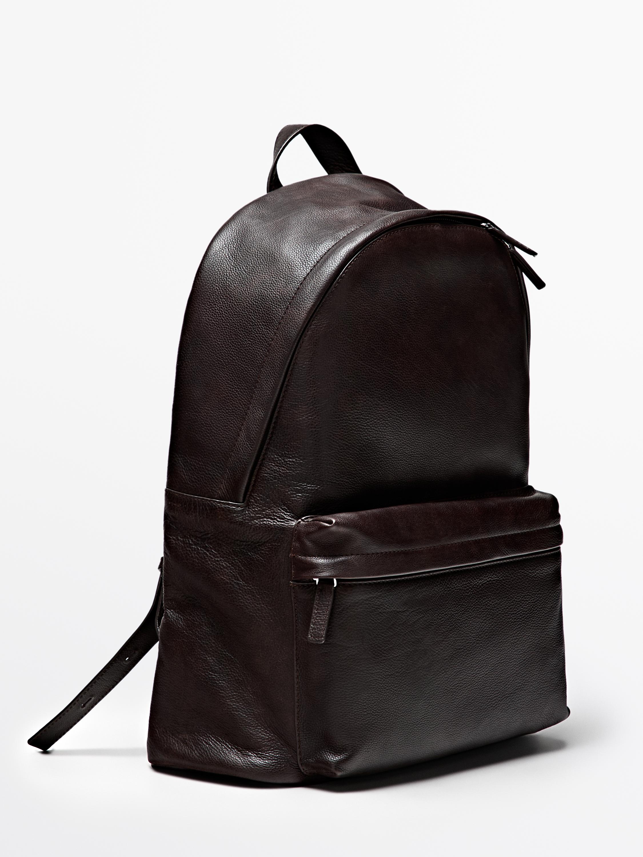 Nappa leather backpack with zip
