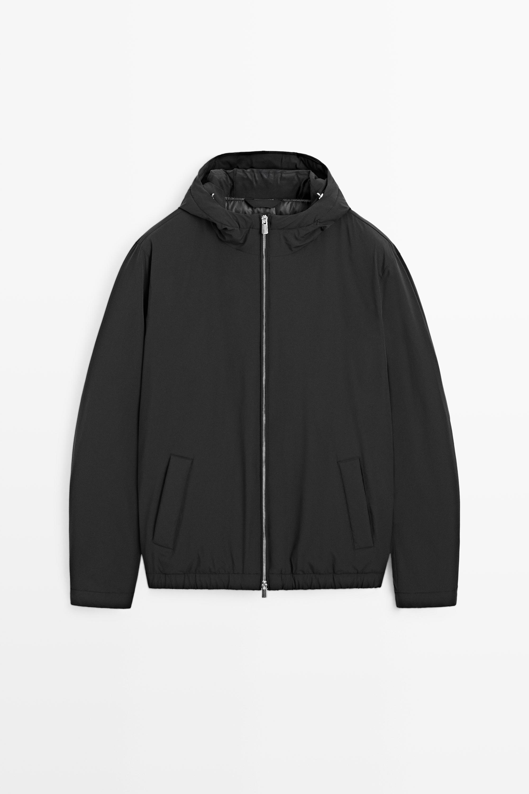 Lightweight hooded down jacket