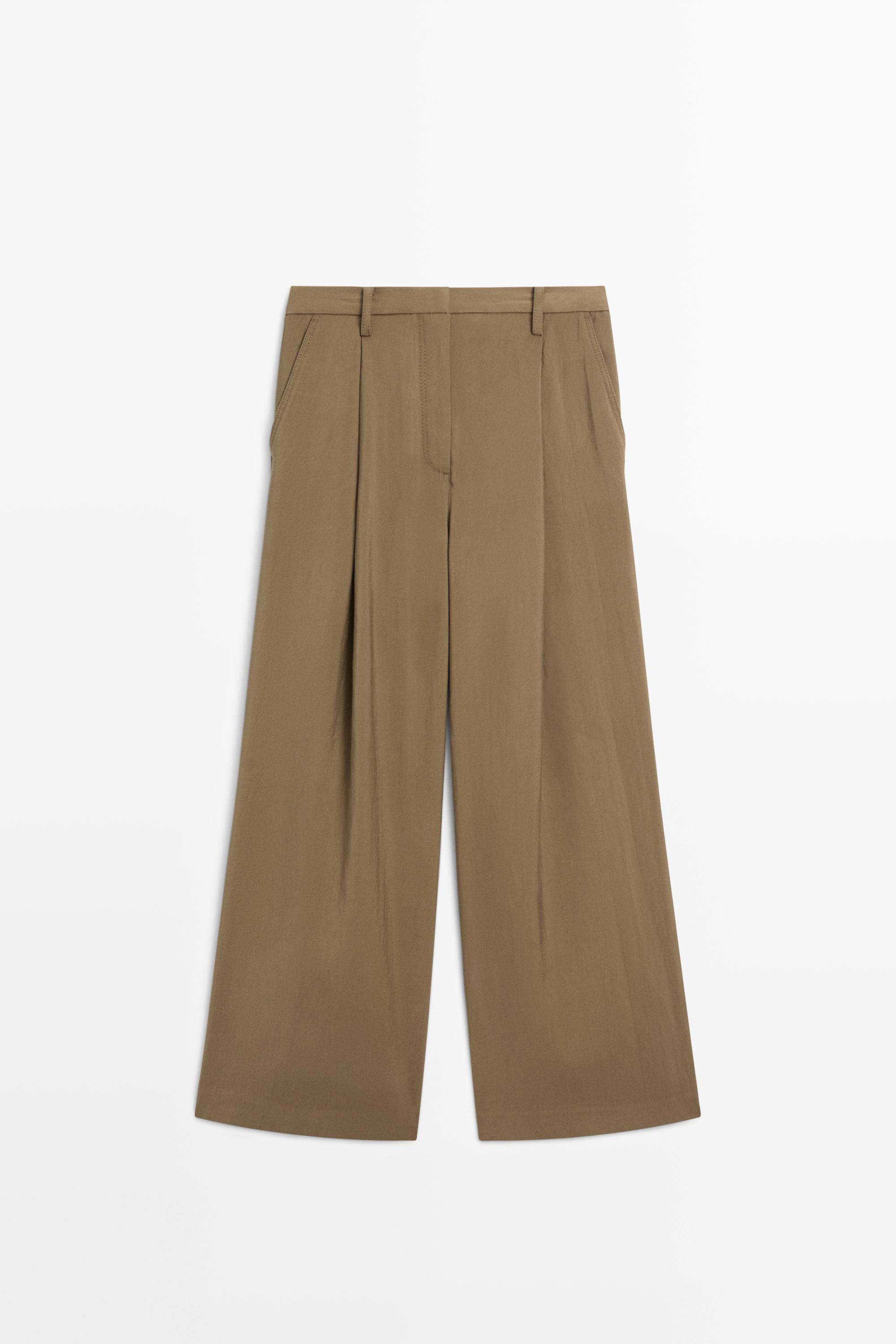Flowing cropped wide-leg pants