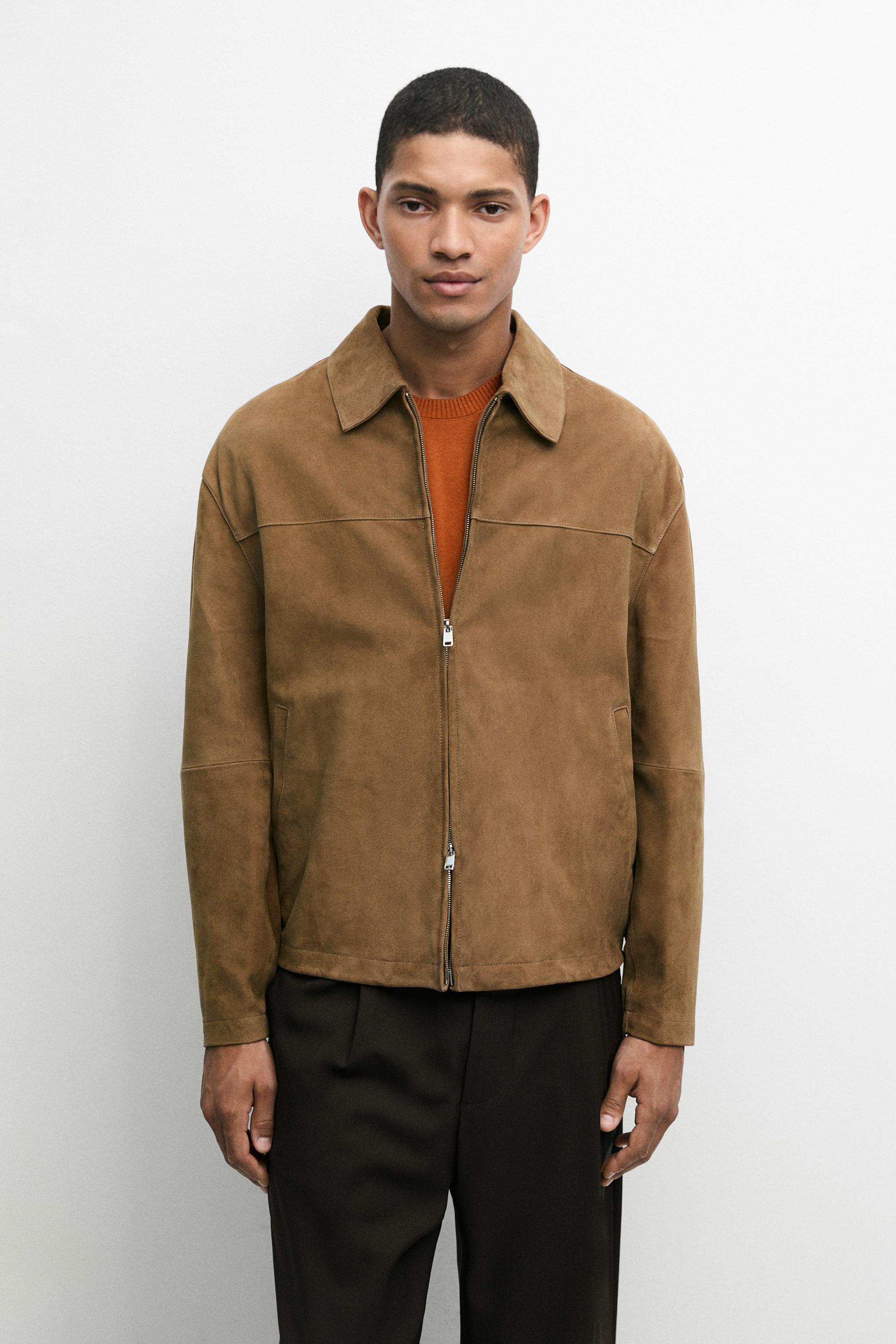 Suede leather jacket