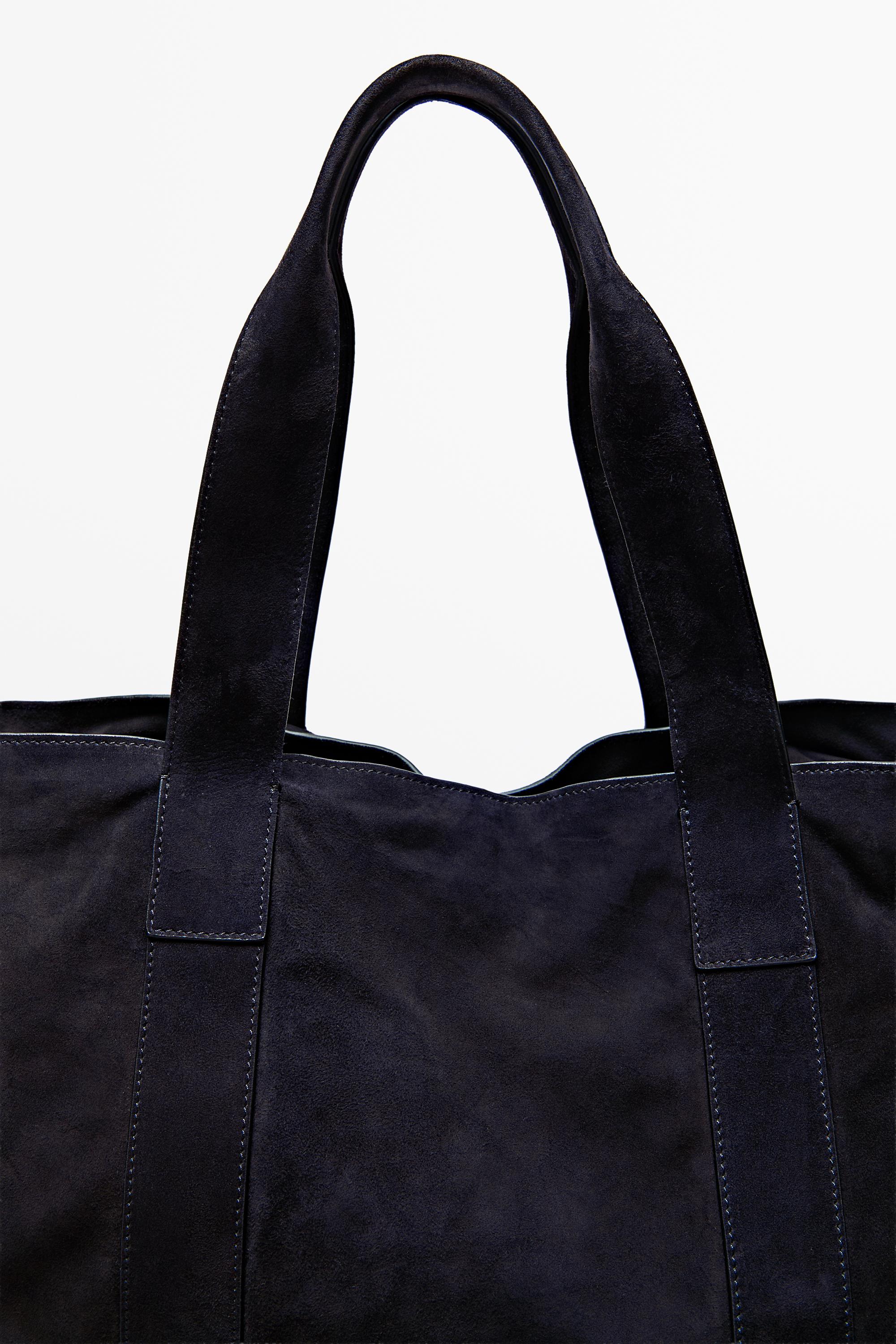 Split leather tote bag