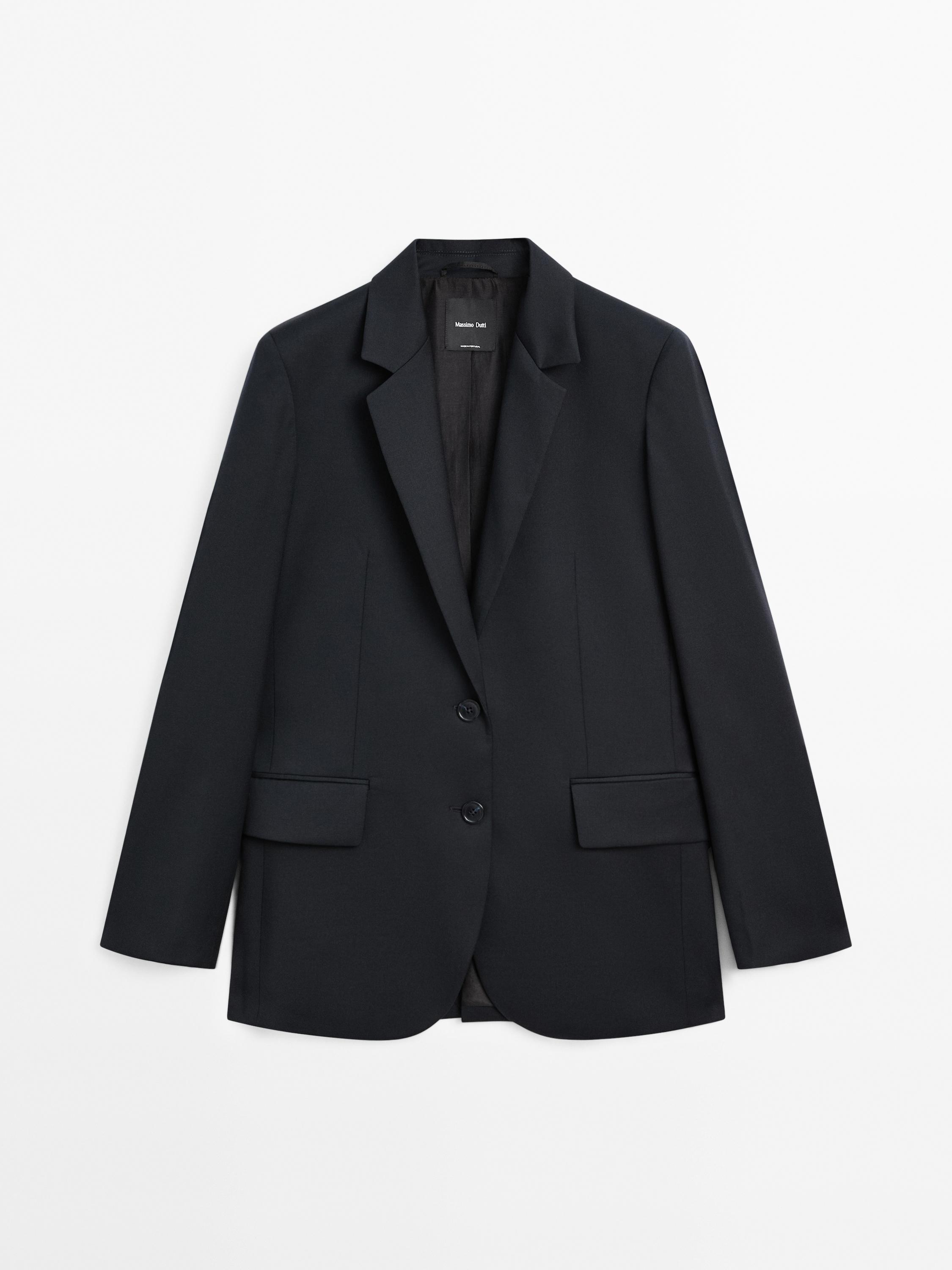 100% extra fine wool two-button blazer