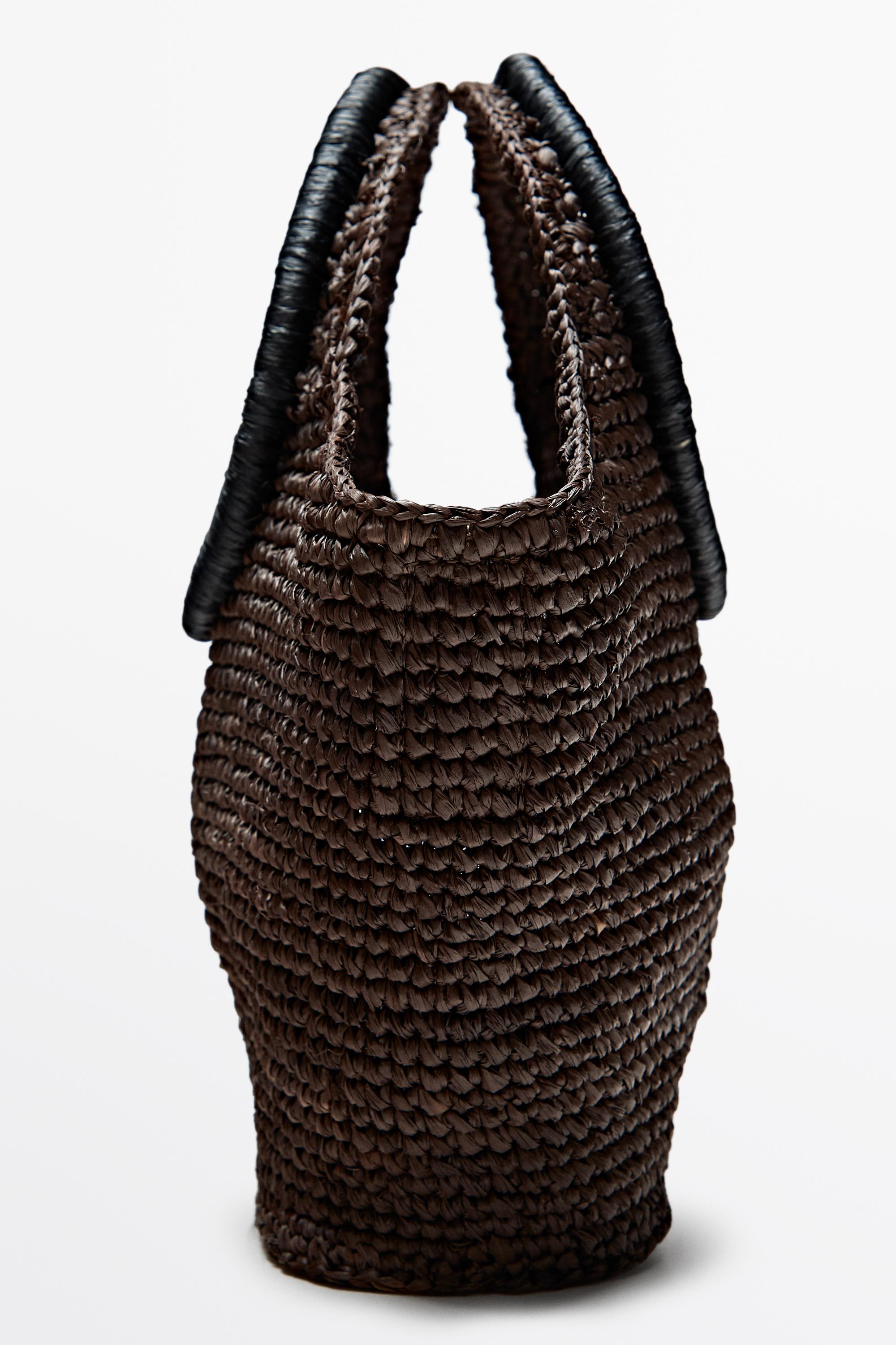 100% Raffia Mini Crescent Bag