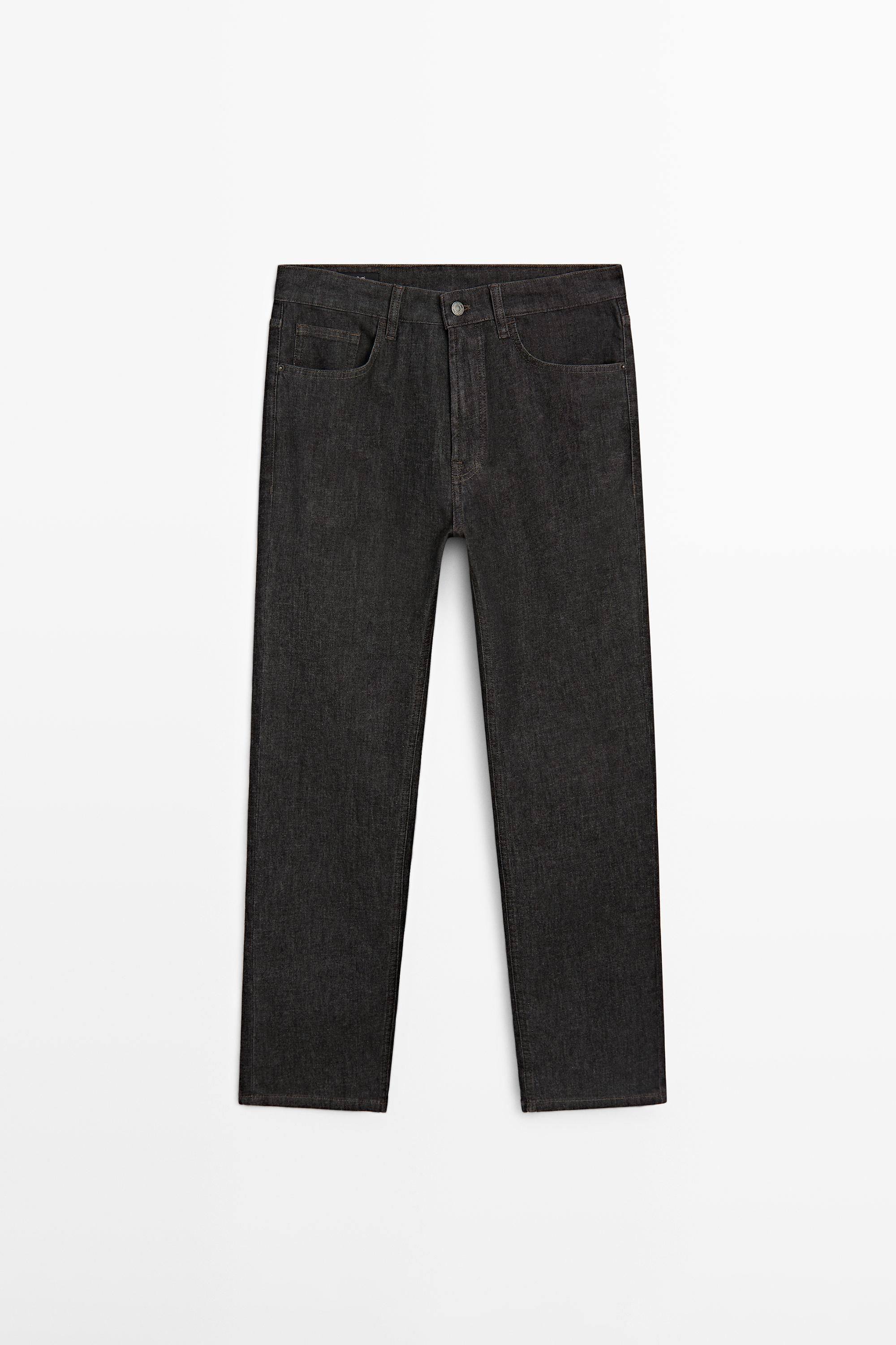 Lightweight tapered fit desized jeans