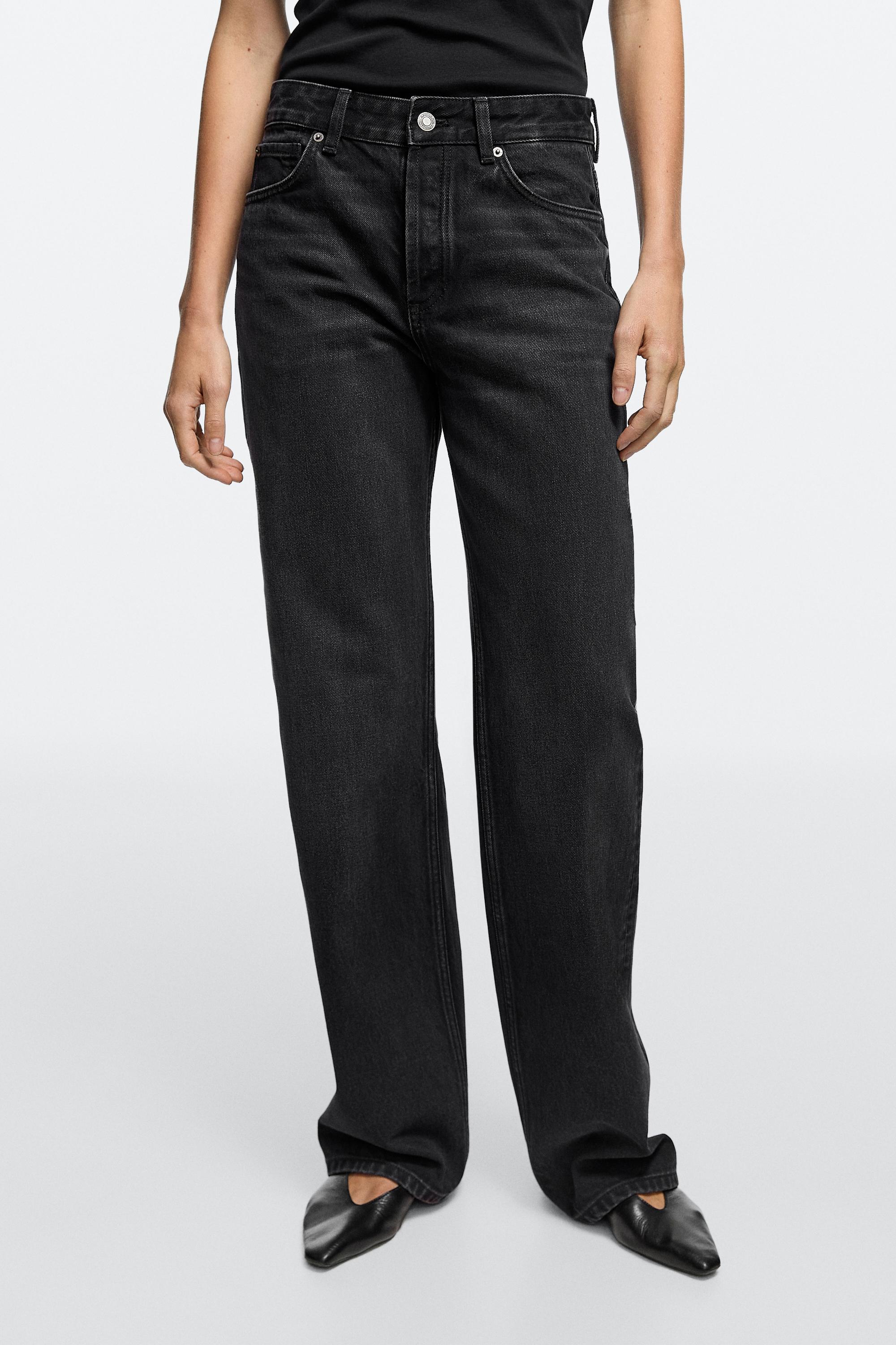 Mid-waist wide-leg jeans