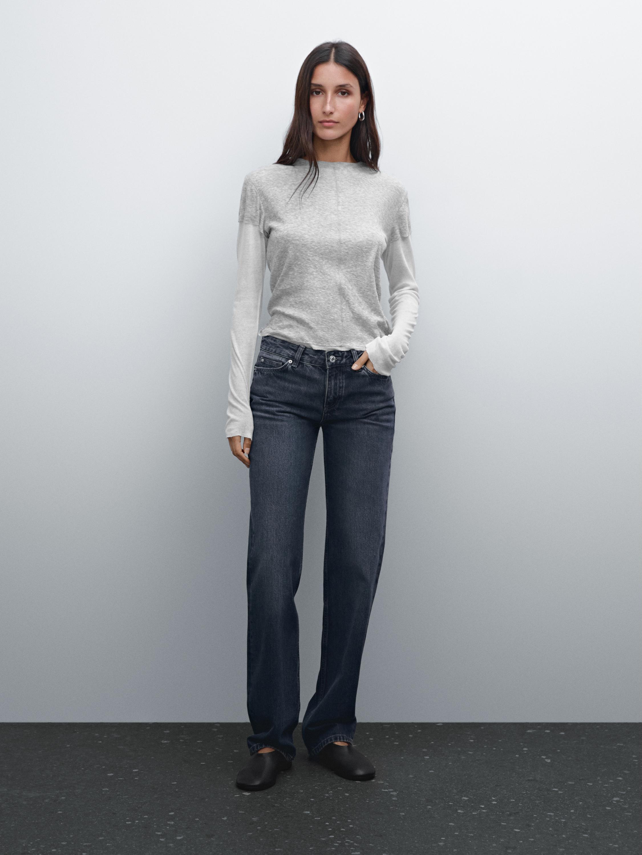 Double-layer cotton blend T-shirt