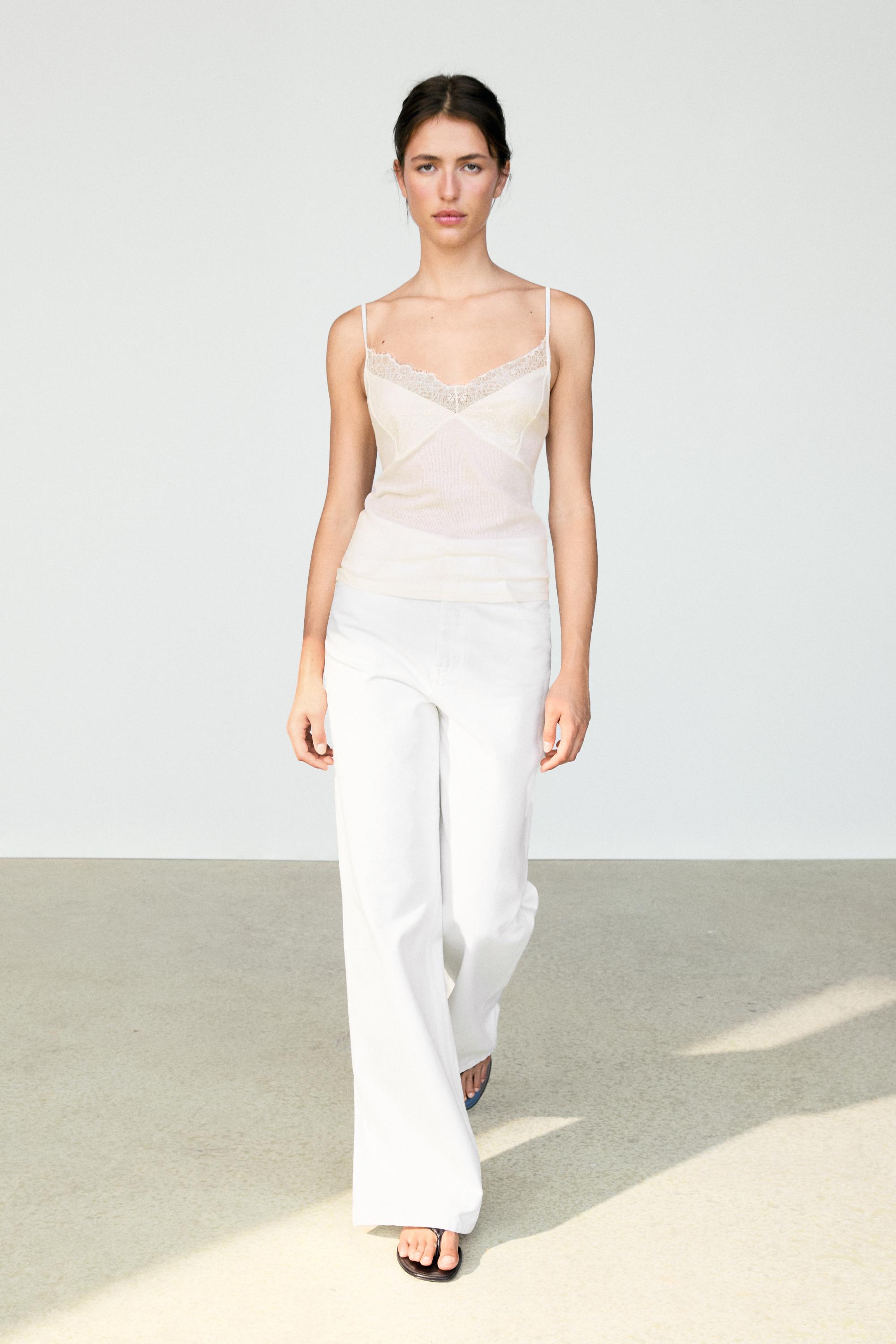 Strappy top with lace detail