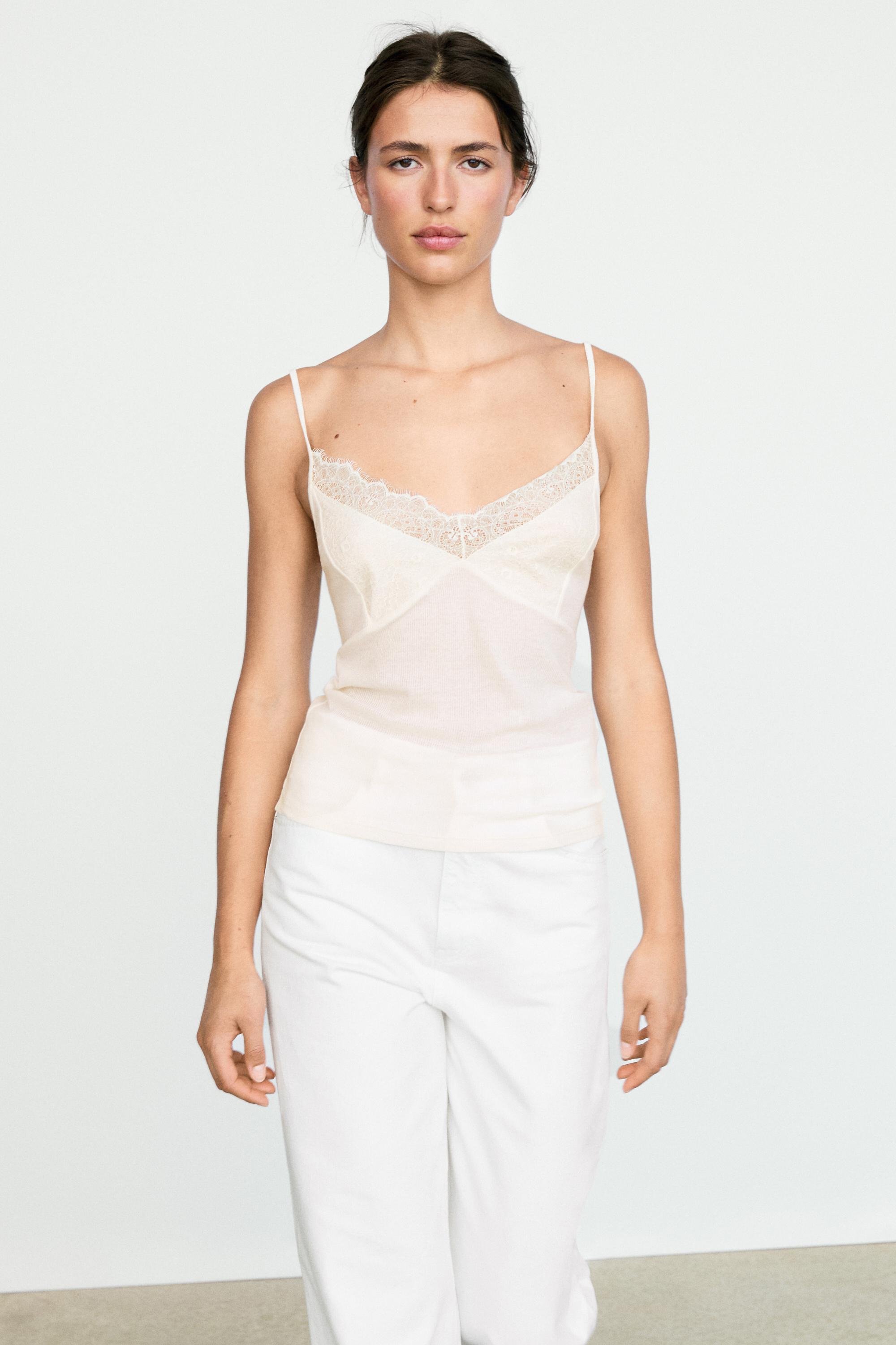 Strappy top with lace detail