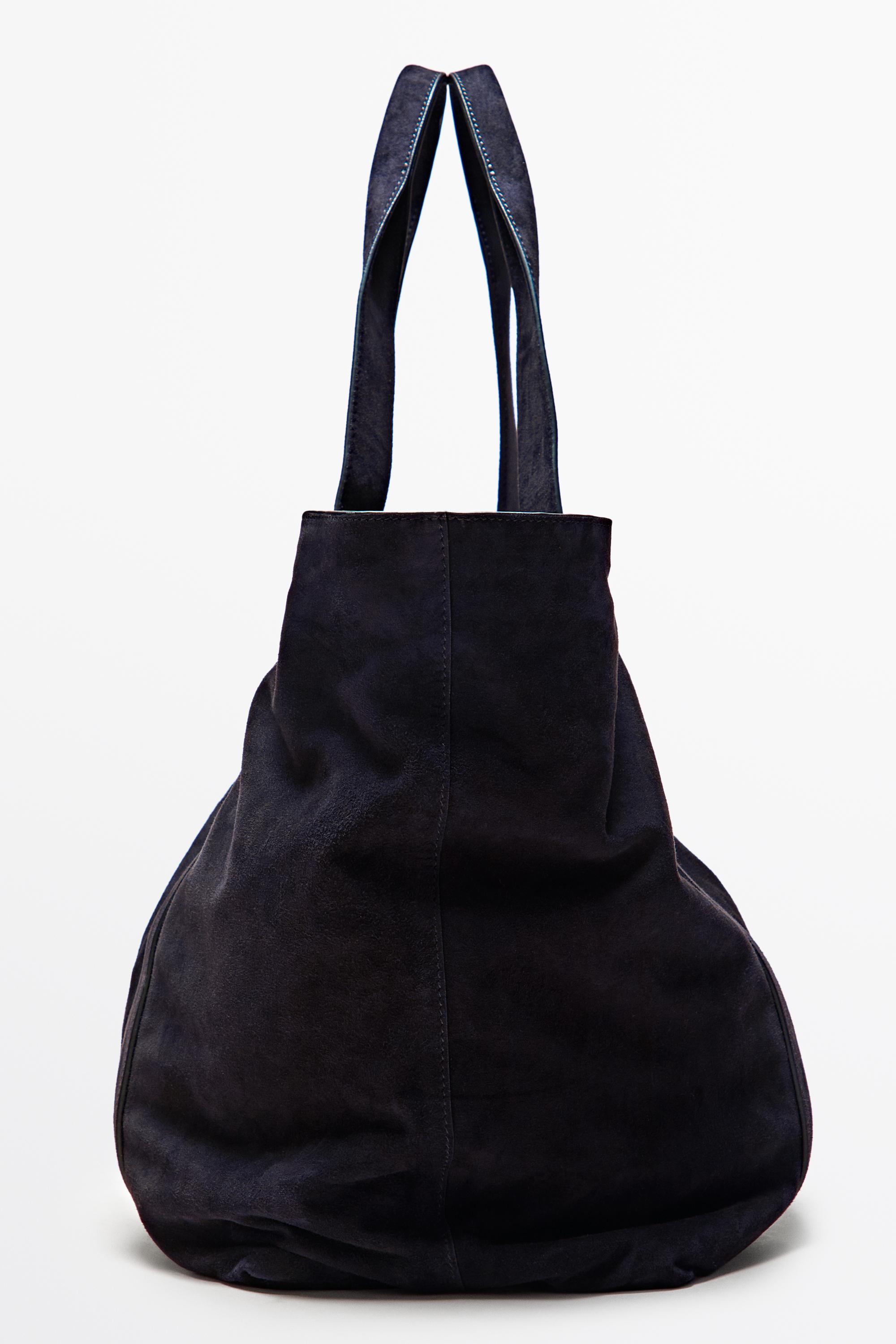 Split leather tote bag