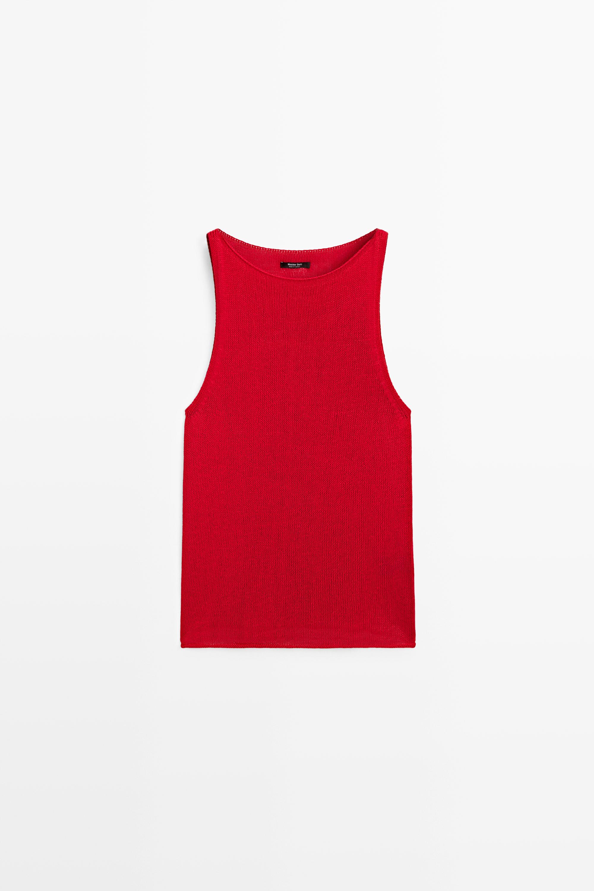 Fine-knit halter top