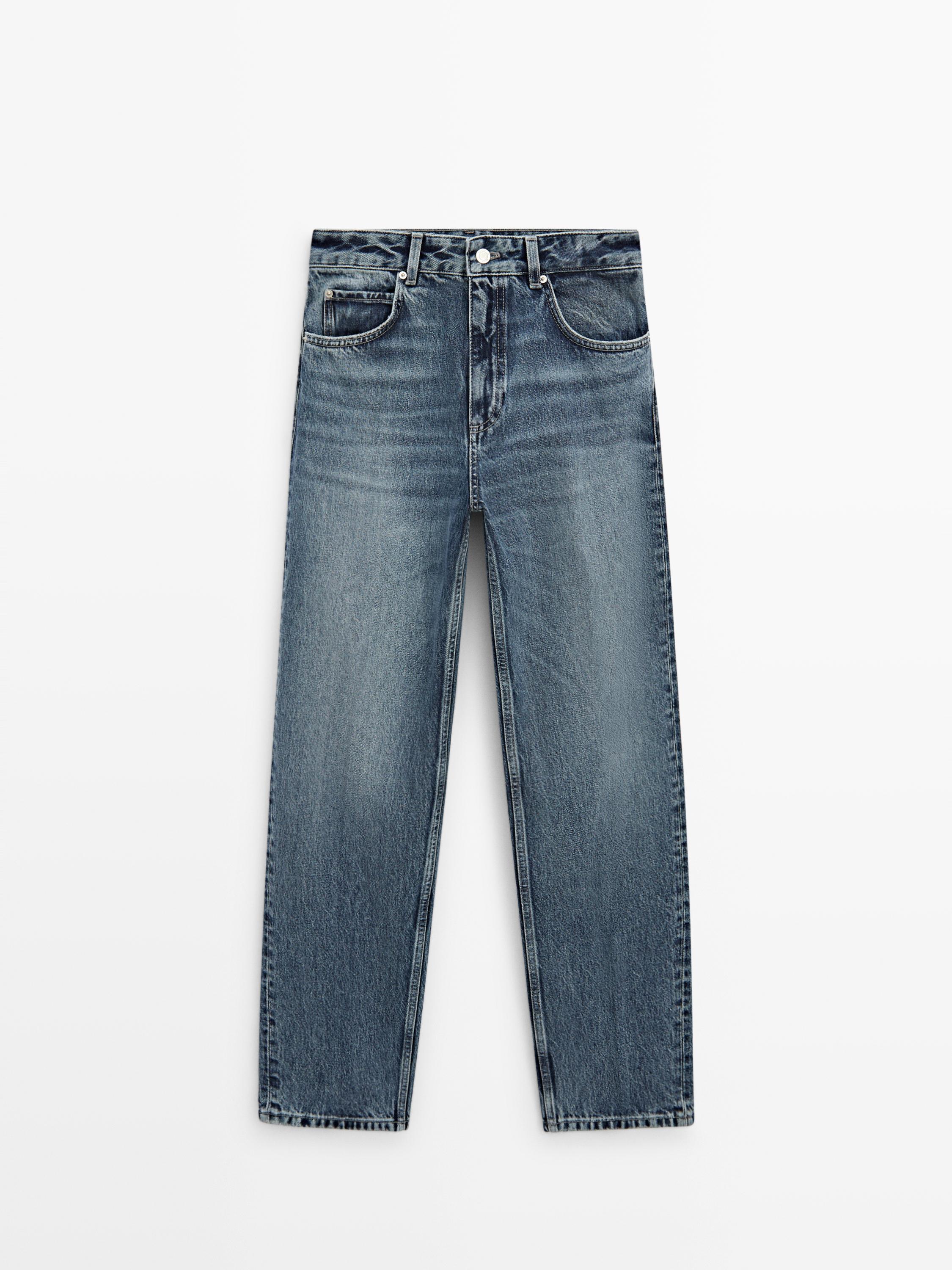 High-waist relaxed fit barrel jeans