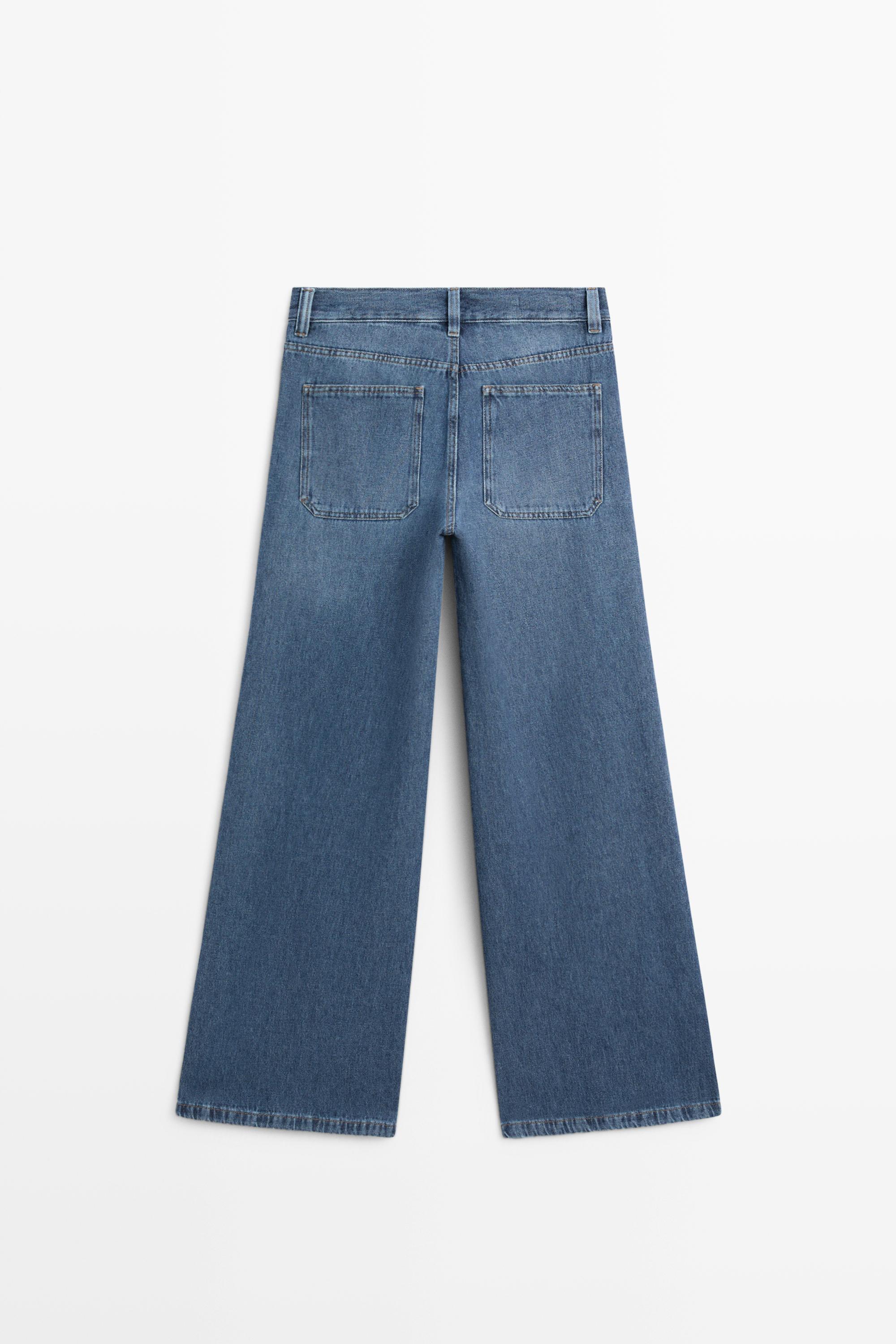 Mid-waist wide-leg jeans