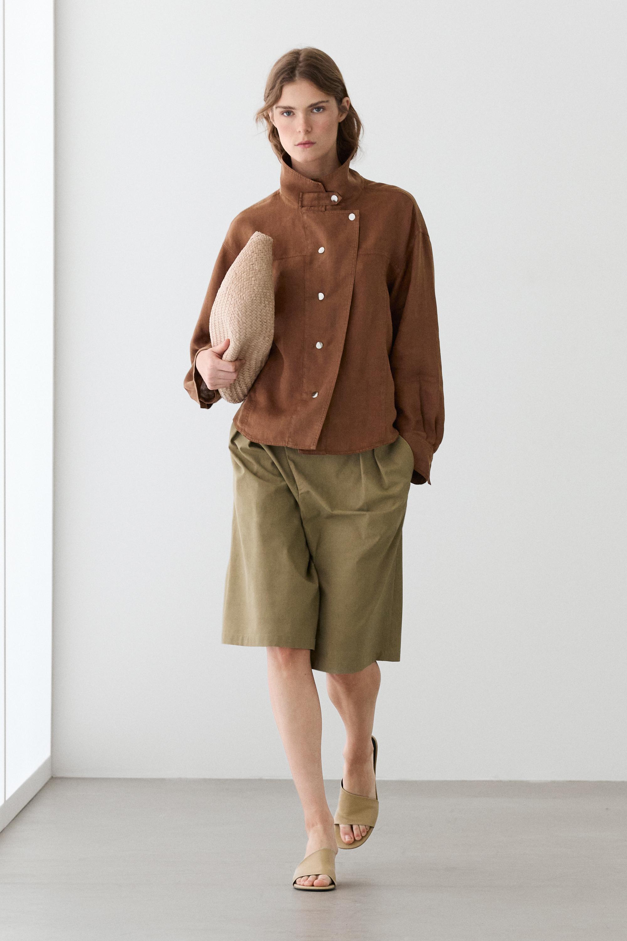 100% linen snap-button shirt