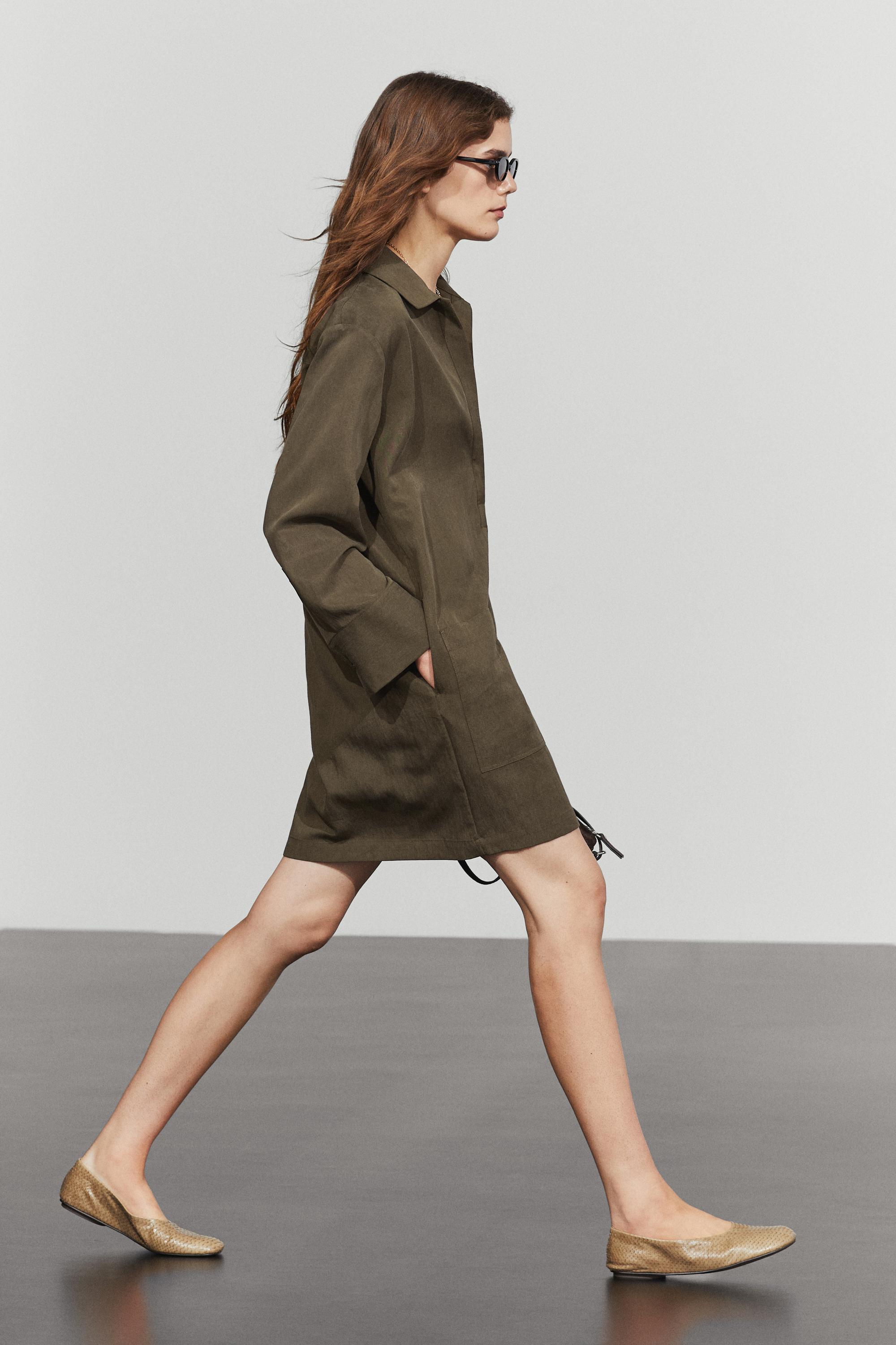 Short shirt dress with pocket detail