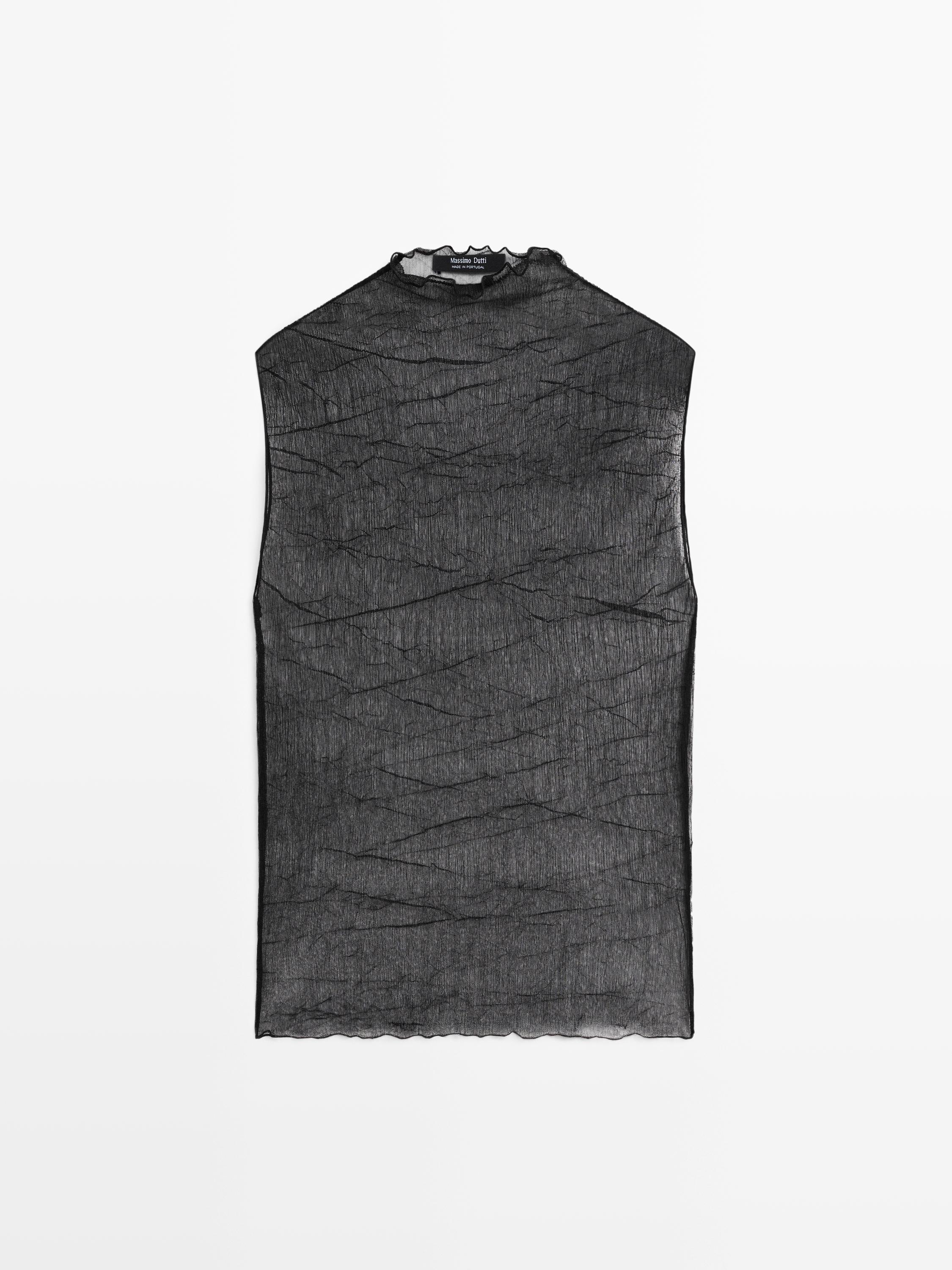 Sheer high neck top