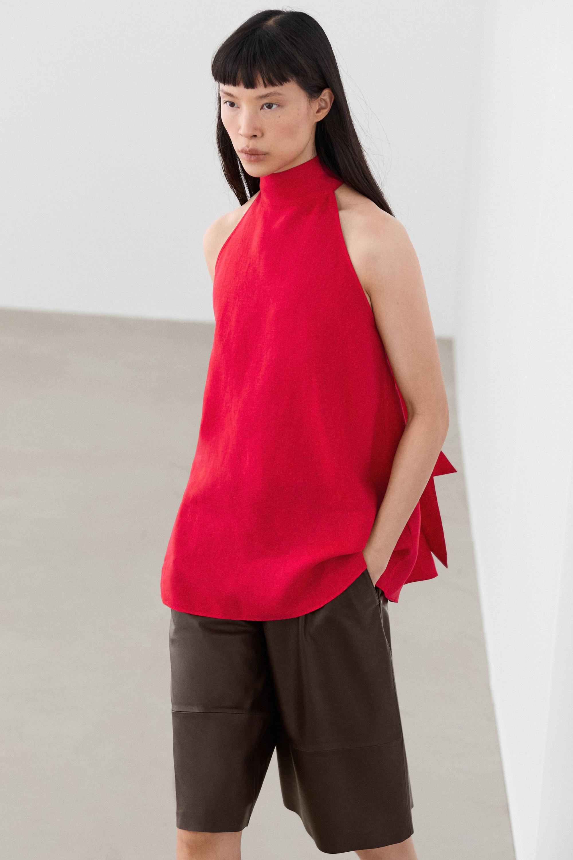 100% linen flowing halter top