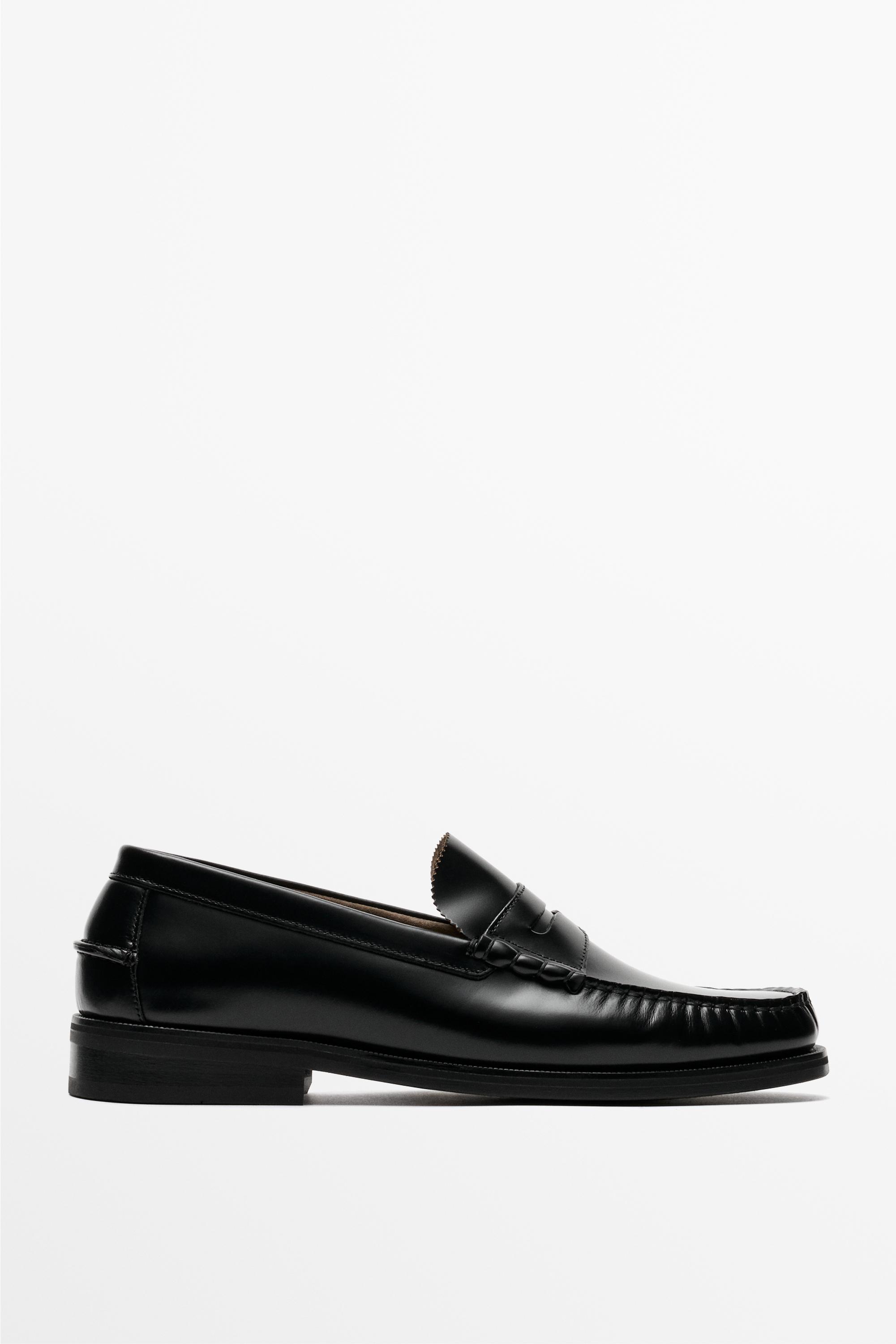 Leather penny loafer